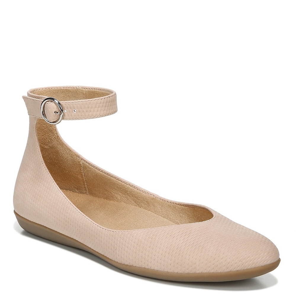Naturalizer Women's Valentina Ankle Wrap Ballet Flats, Almond Blush, Size 8.5 W